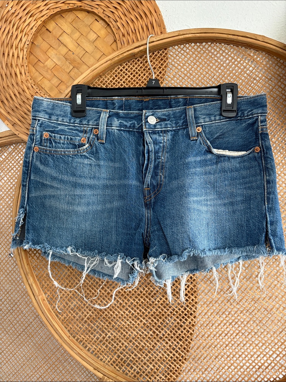 Levi’s 501 Washed Blue Red Tag Denim Cutoff Shorts - Women's 29